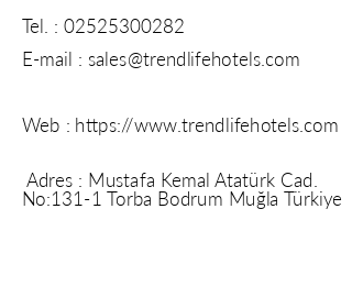 Trendlife Hotels Bodrum Torba iletiim bilgileri